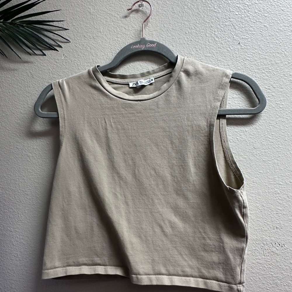 Zara Beige Crop Top
